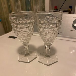 Vintage Fostoria American 14oz Water Goblets -Set of 2